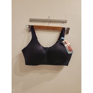 Vanity Fair T Shirt Bra 38C Womens Black Full Figure Smoothing Comfort Wireless